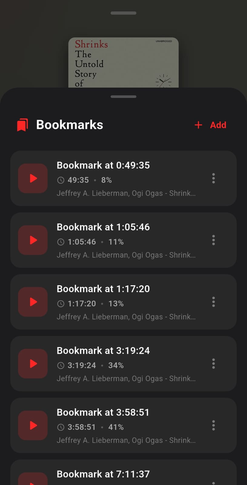Bookmark list