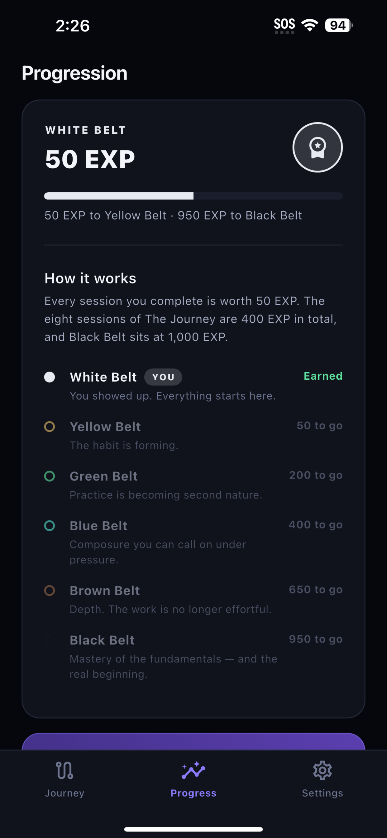 Belt progression list